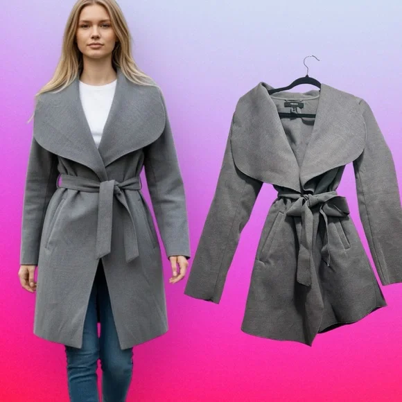 Vintage Y2K Forever 21 Women's Gray Trench Coat - Picture 5 of 10